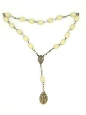 VTG Catholic Decade Rosary Bracelet Italy St Anne de Beaupre Prayer Beads